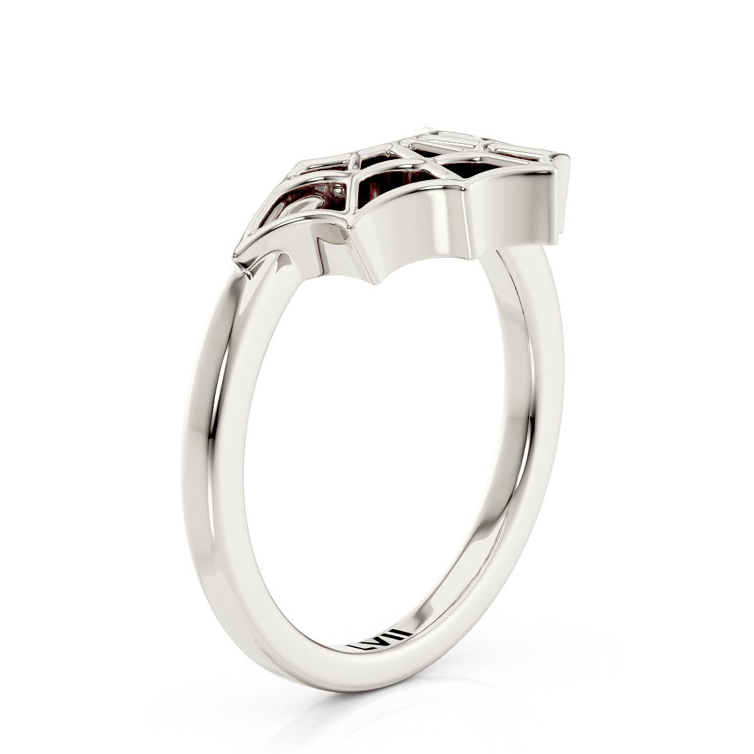 Intriguing Spiderweb Curved Edge Wedding BandWedding BandLVII Fine Jewelry