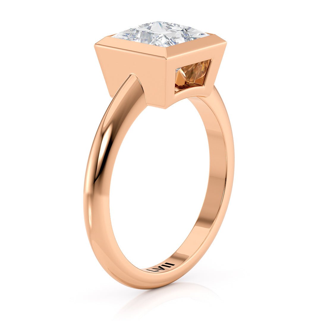 Lab Grown Diamond Engagement Ring Princess Cut Square Center Stone - The Amelia RingLVII Fine Jewelry