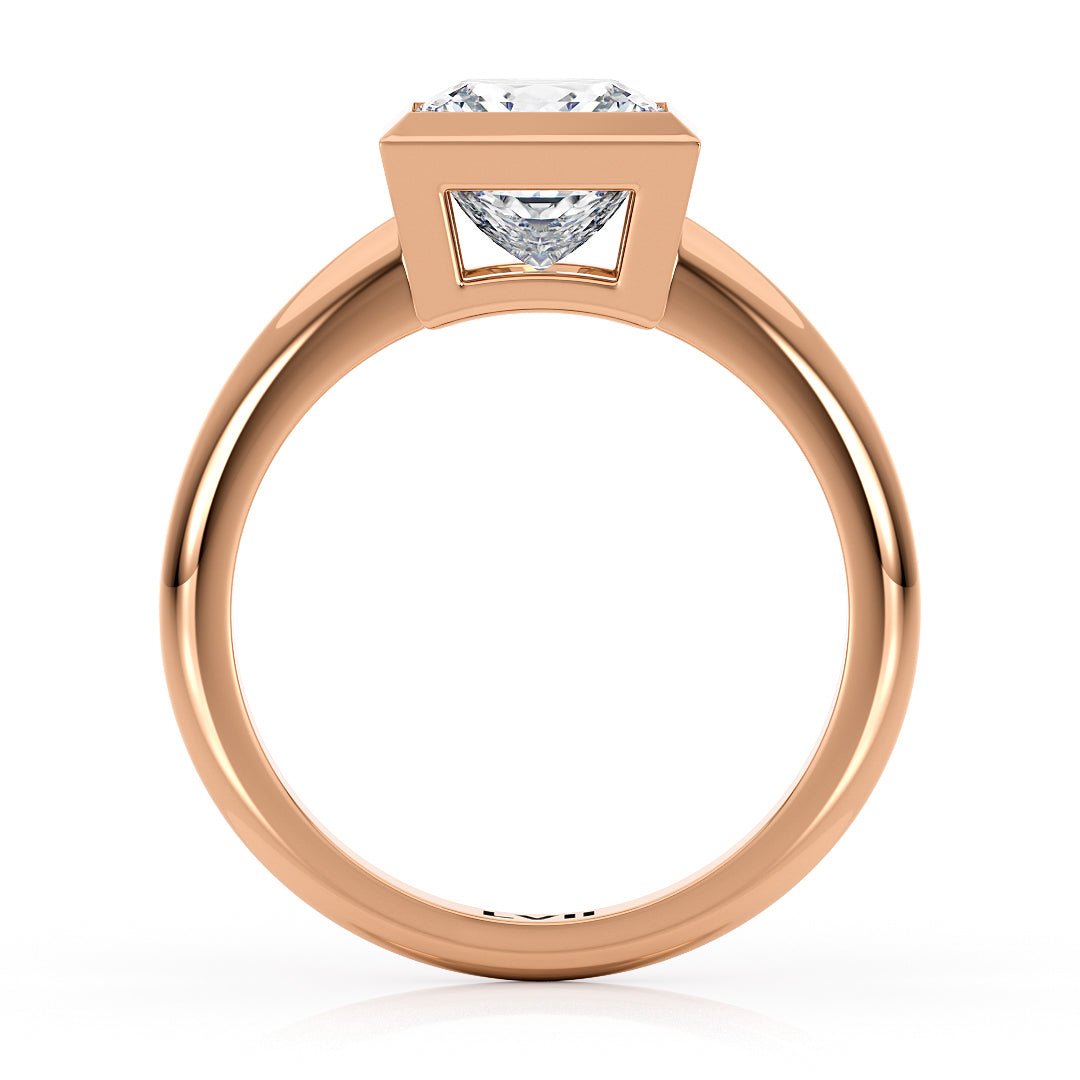 Lab Grown Diamond Engagement Ring Princess Cut Square Center Stone - The Amelia RingLVII Fine Jewelry
