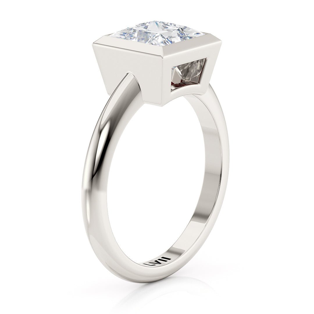 Lab Grown Diamond Engagement Ring Princess Cut Square Center Stone - The Amelia RingLVII Fine Jewelry