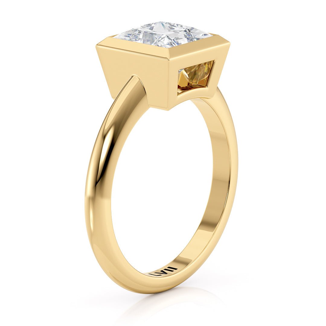 Lab Grown Diamond Engagement Ring Princess Cut Square Center Stone - The Amelia RingLVII Fine Jewelry
