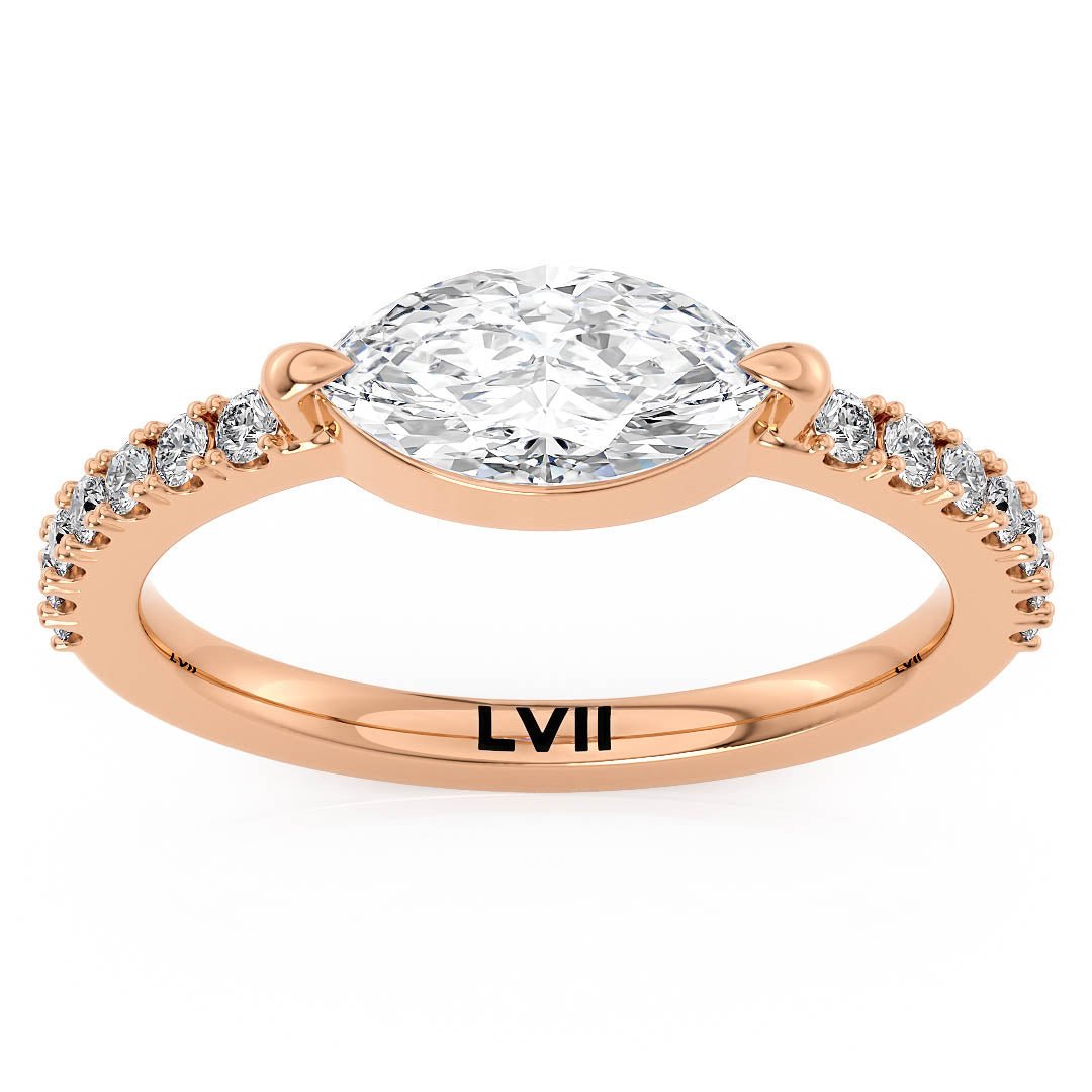 Marquise Diamond Ring East West Set Engagement Ring - The Esme RingLVII Fine Jewelry