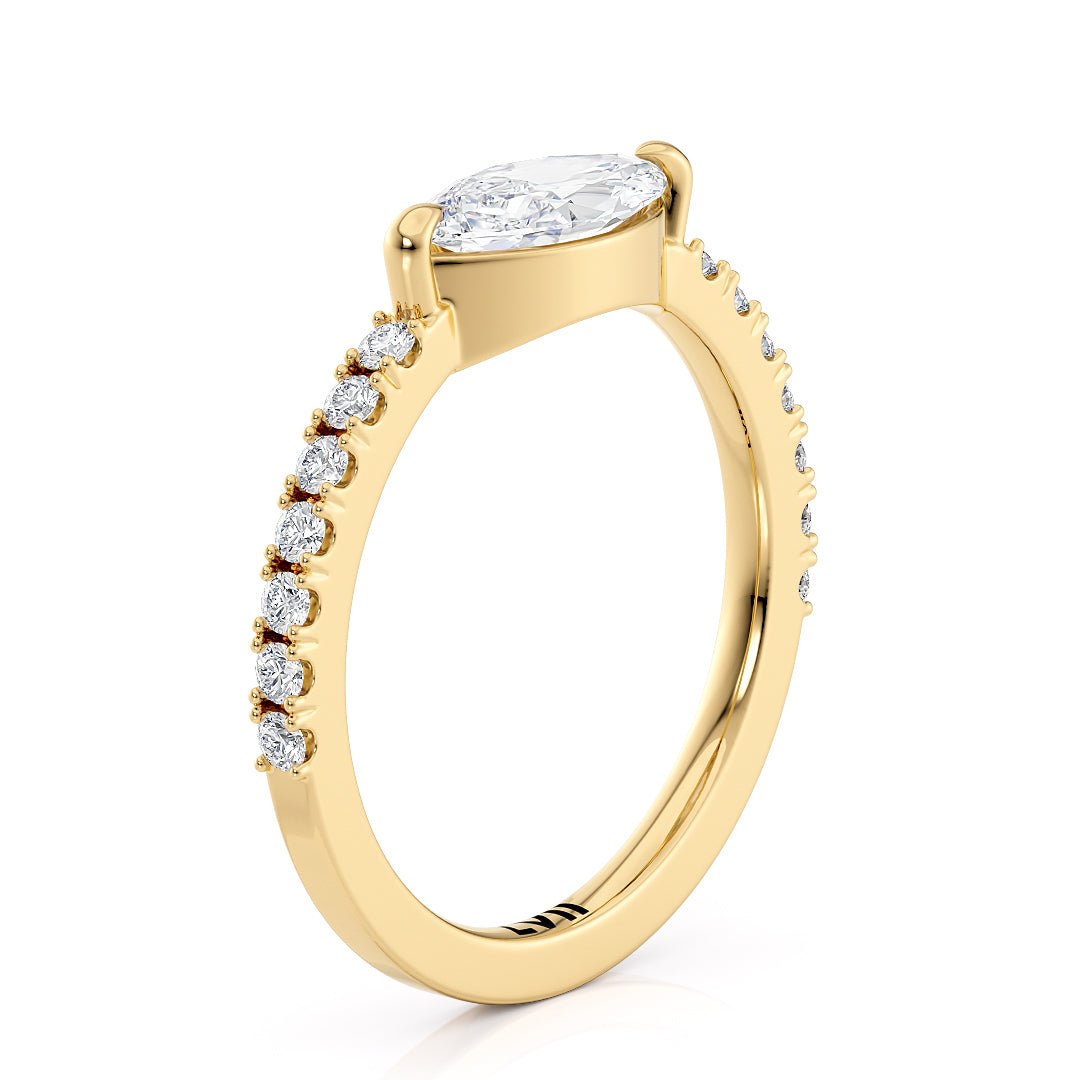 Marquise Diamond Ring East West Set Engagement Ring - The Esme RingLVII Fine Jewelry