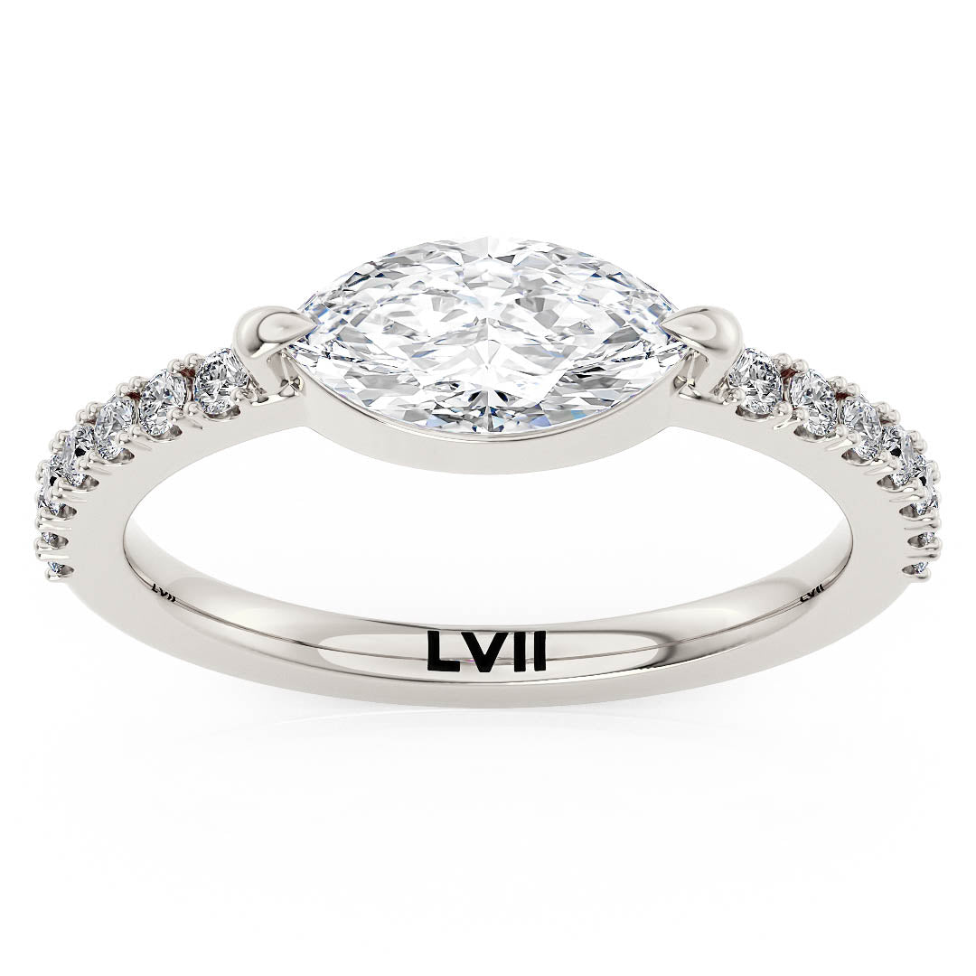 Marquise Diamond Ring East West Set Engagement Ring - The Esme RingLVII Fine Jewelry