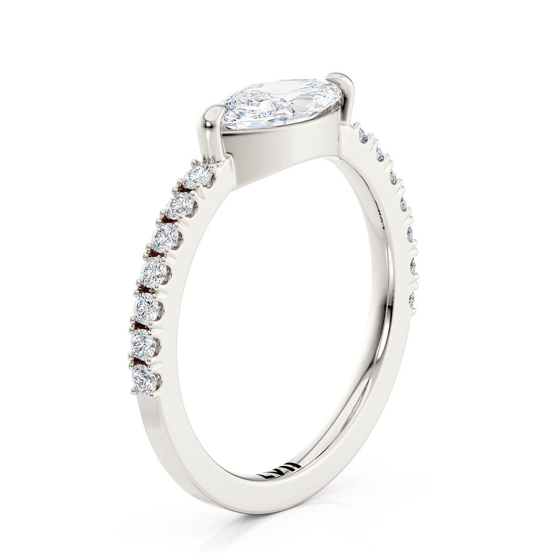 Marquise Diamond Ring East West Set Engagement Ring - The Esme RingLVII Fine Jewelry