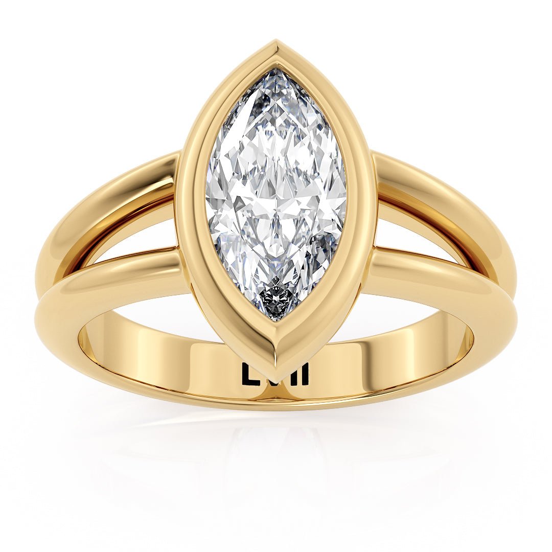 Marquise Diamond Ring Lab Grown Diamond Engagement Ring - The Noir RingLVII Fine Jewelry