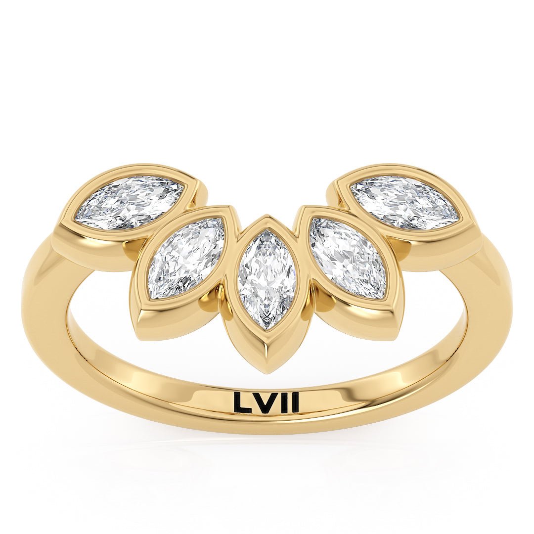Marquise Puzzle Lab - Grown Diamond Wedding Band - The Canarias Wedding BandWedding BandLVII Fine Jewelry