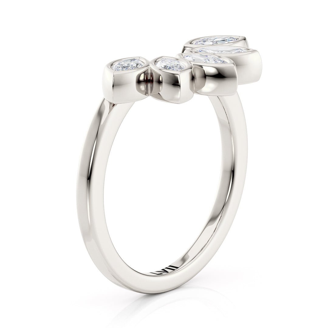 Marquise Puzzle Lab - Grown Diamond Wedding Band - The Canarias Wedding BandWedding BandLVII Fine Jewelry