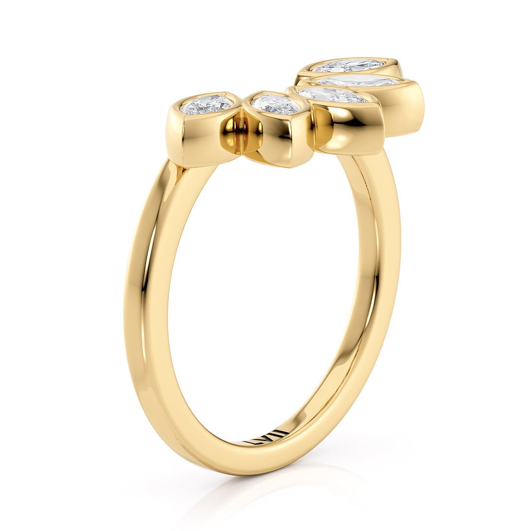 Marquise Puzzle Lab - Grown Diamond Wedding Band - The Canarias Wedding BandWedding BandLVII Fine Jewelry