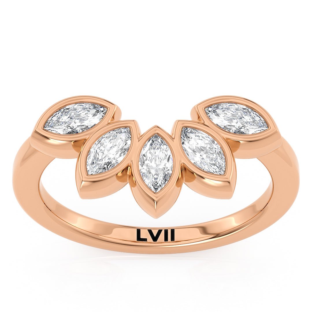 Marquise Puzzle Lab - Grown Diamond Wedding Band - The Canarias Wedding BandWedding BandLVII Fine Jewelry