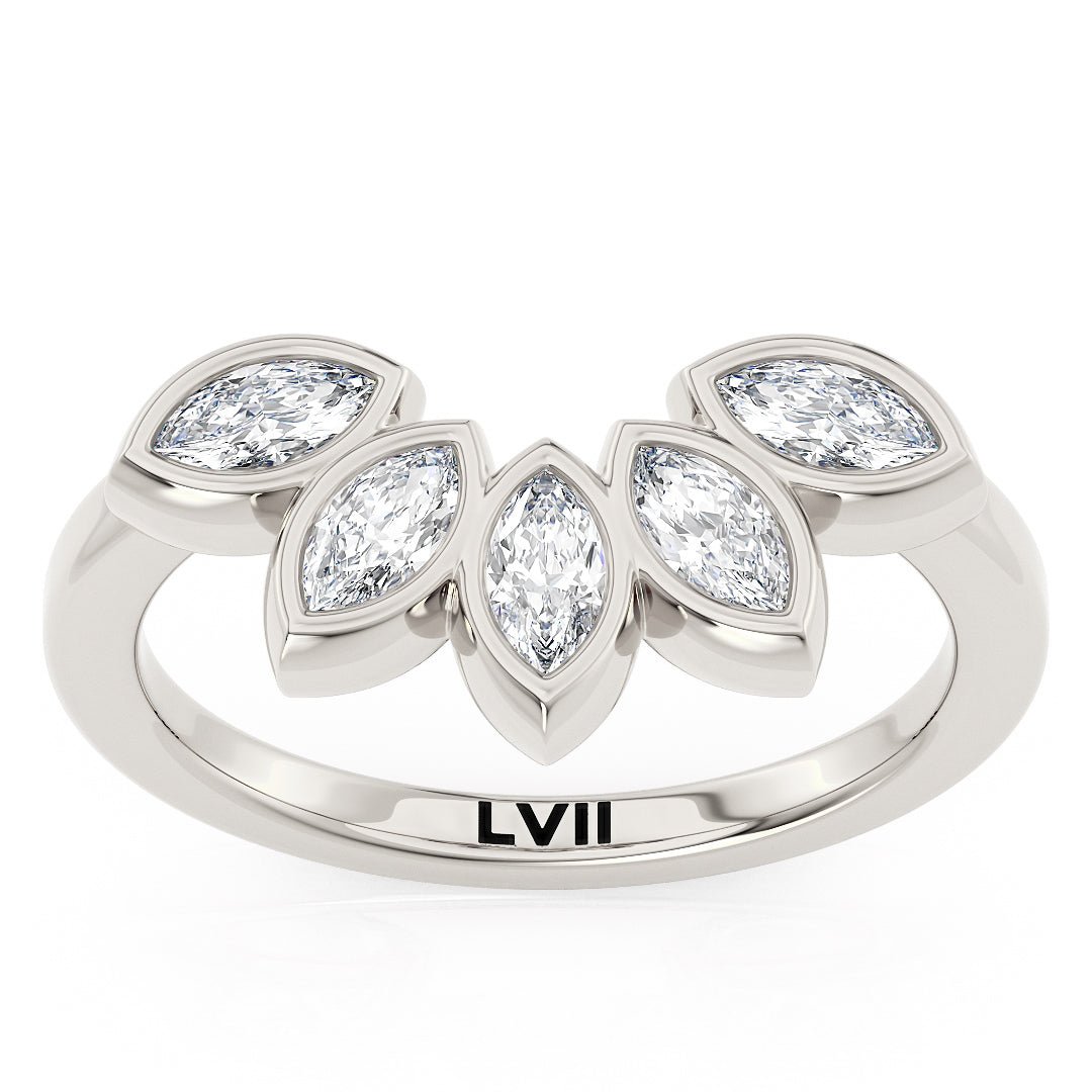 Marquise Puzzle Lab - Grown Diamond Wedding Band - The Canarias Wedding BandWedding BandLVII Fine Jewelry