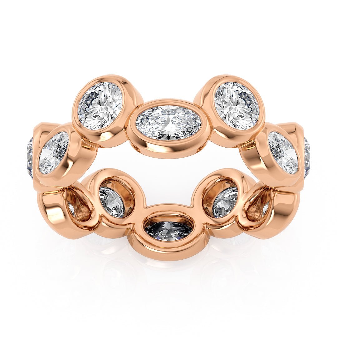 Mixed Cut Bezel Set Ladies Wedding Eternity Band with Lab - Grown Diamonds - The Chicago Wedding BandWedding BandLVII Fine Jewelry