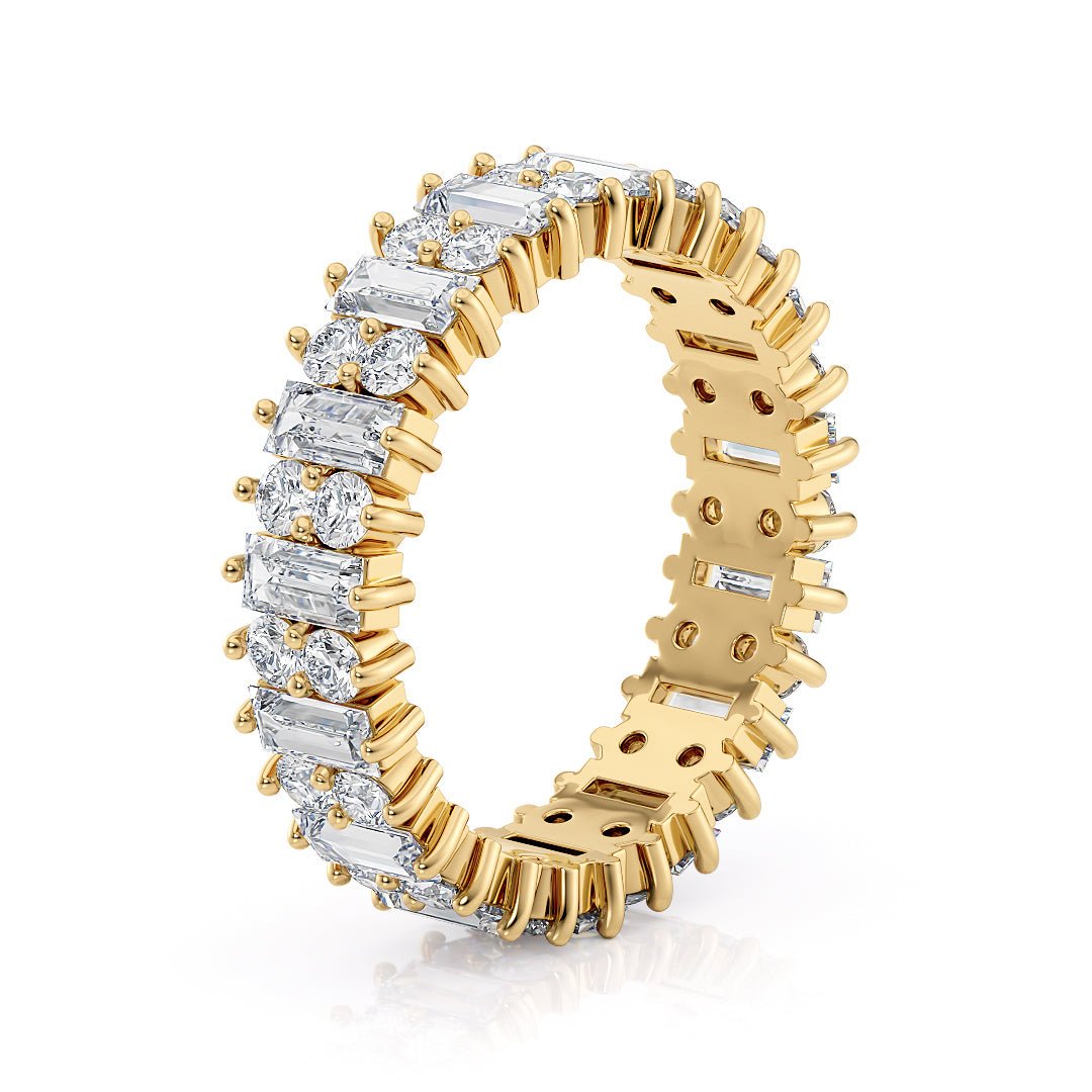 Mixed Cut Vintage - Inspired Women's Eternity Band with Lab - Grown Diamonds - The Santorini Wedding BandWedding BandLVII Fine Jewelry
