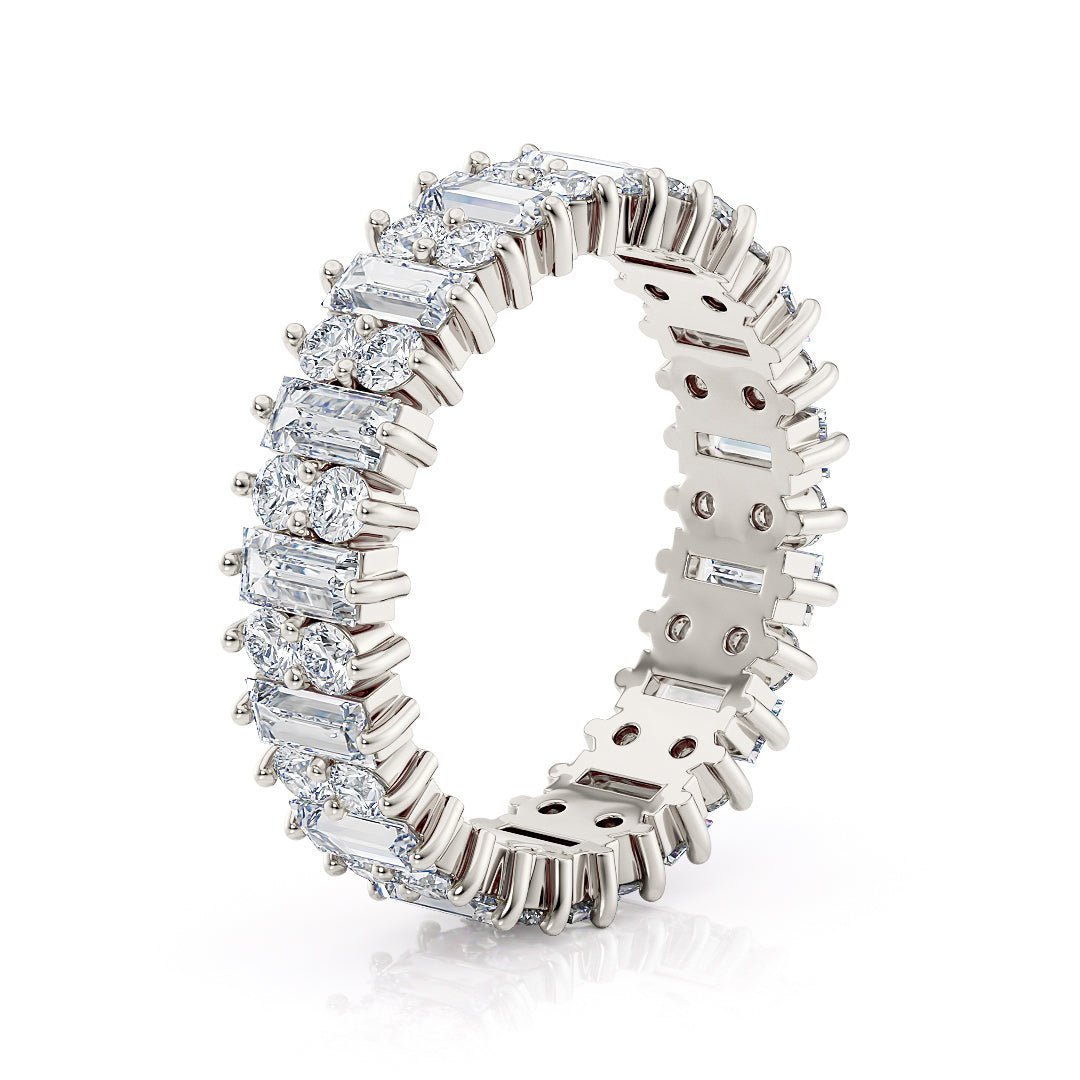Mixed Cut Vintage - Inspired Women's Eternity Band with Lab - Grown Diamonds - The Santorini Wedding BandWedding BandLVII Fine Jewelry