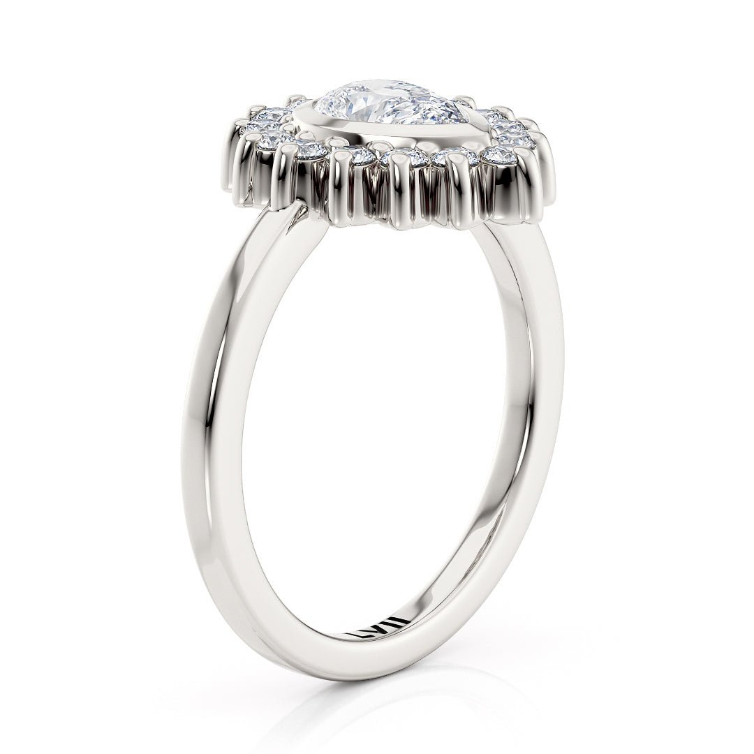 Pear Shaped Engagement Rings Vintage Inspired Lab Grown Diamond Rings - The Octavia RingEngagement RingLVII Fine Jewelry
