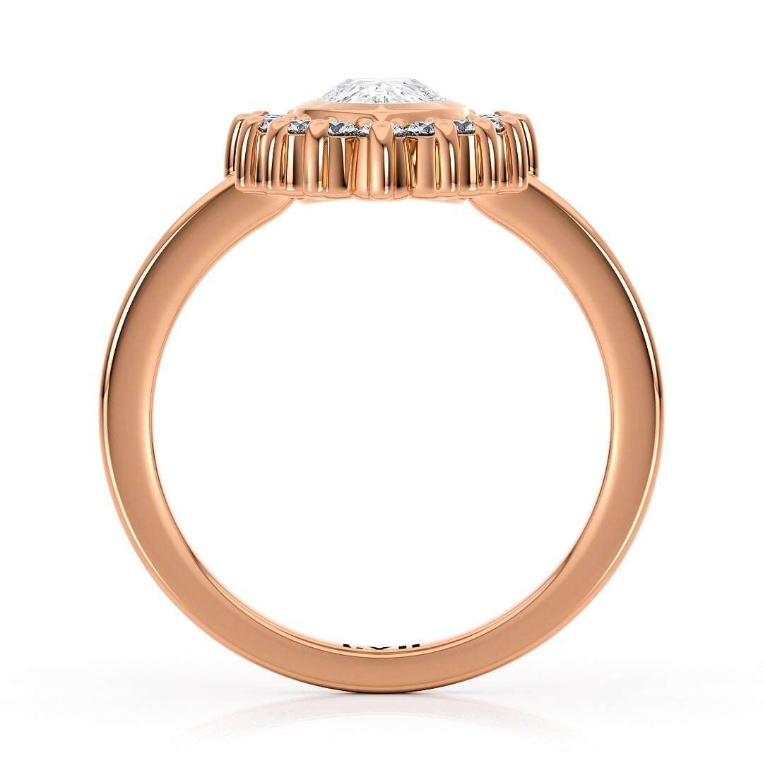 Pear Shaped Engagement Rings Vintage Inspired Lab Grown Diamond Rings - The Octavia RingEngagement RingLVII Fine Jewelry