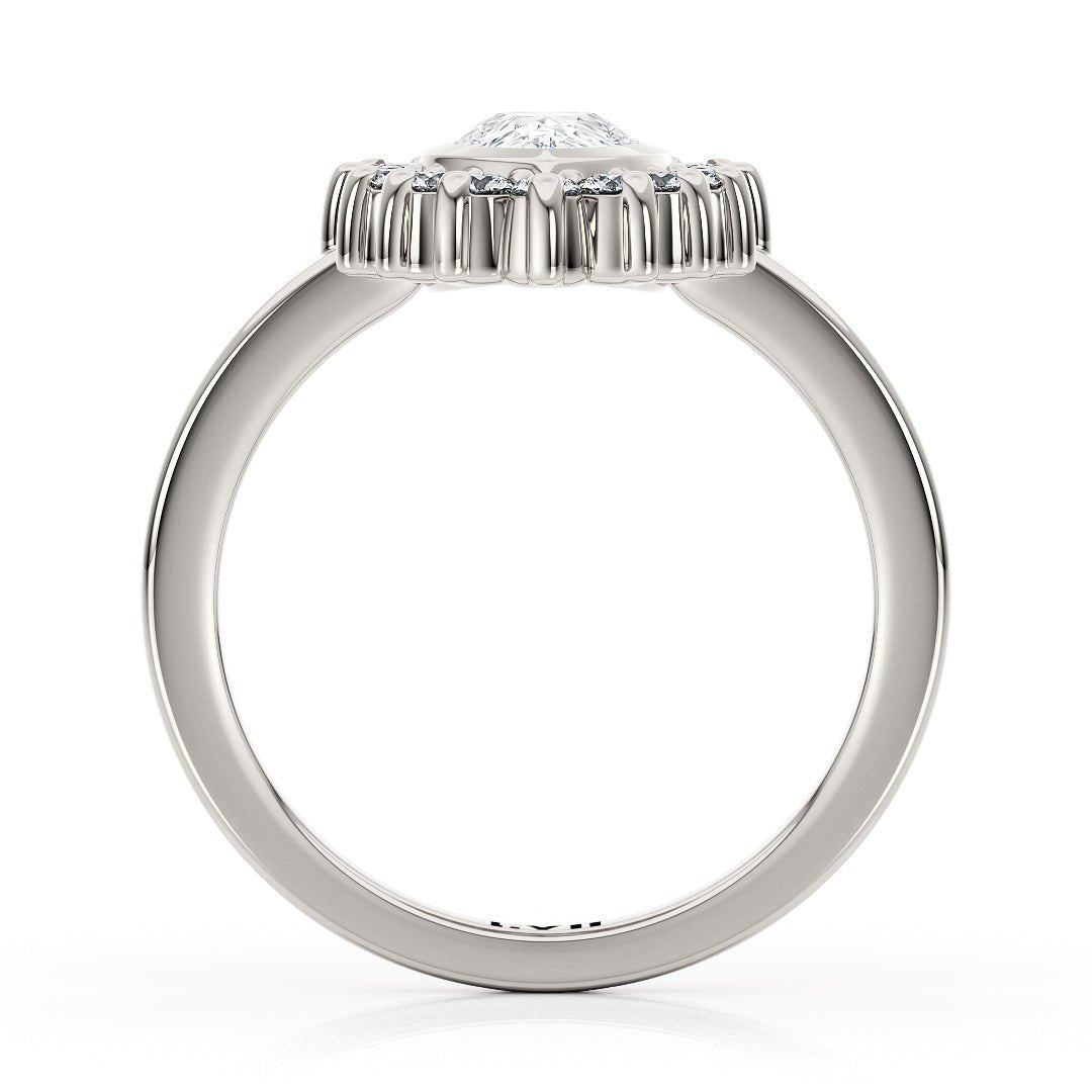 Pear Shaped Engagement Rings Vintage Inspired Lab Grown Diamond Rings - The Octavia RingEngagement RingLVII Fine Jewelry