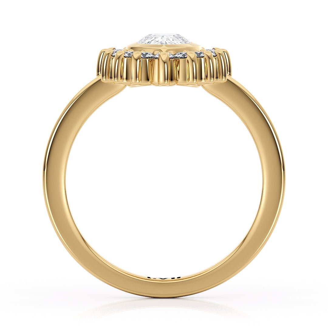 Pear Shaped Engagement Rings Vintage Inspired Lab Grown Diamond Rings - The Octavia RingEngagement RingLVII Fine Jewelry