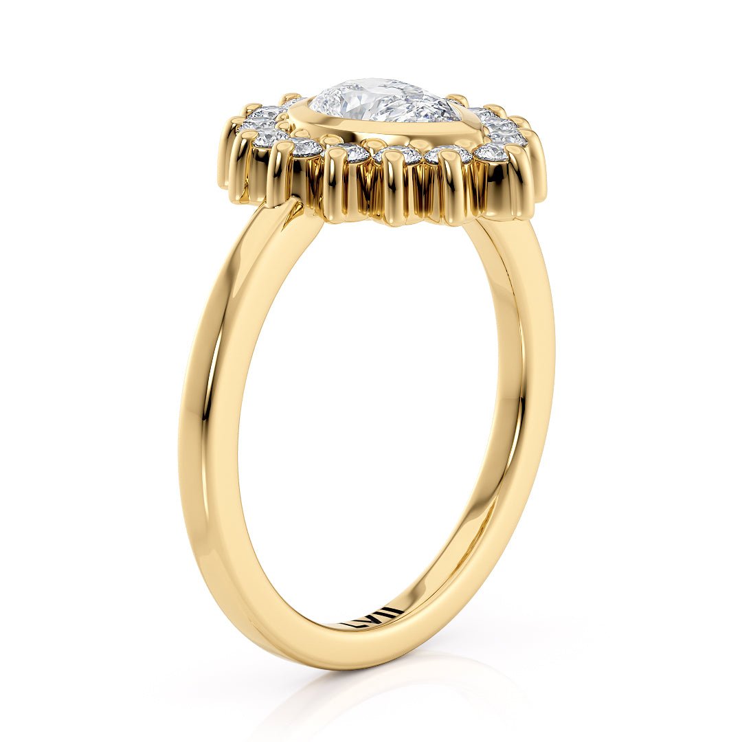 Pear Shaped Engagement Rings Vintage Inspired Lab Grown Diamond Rings - The Octavia RingEngagement RingLVII Fine Jewelry