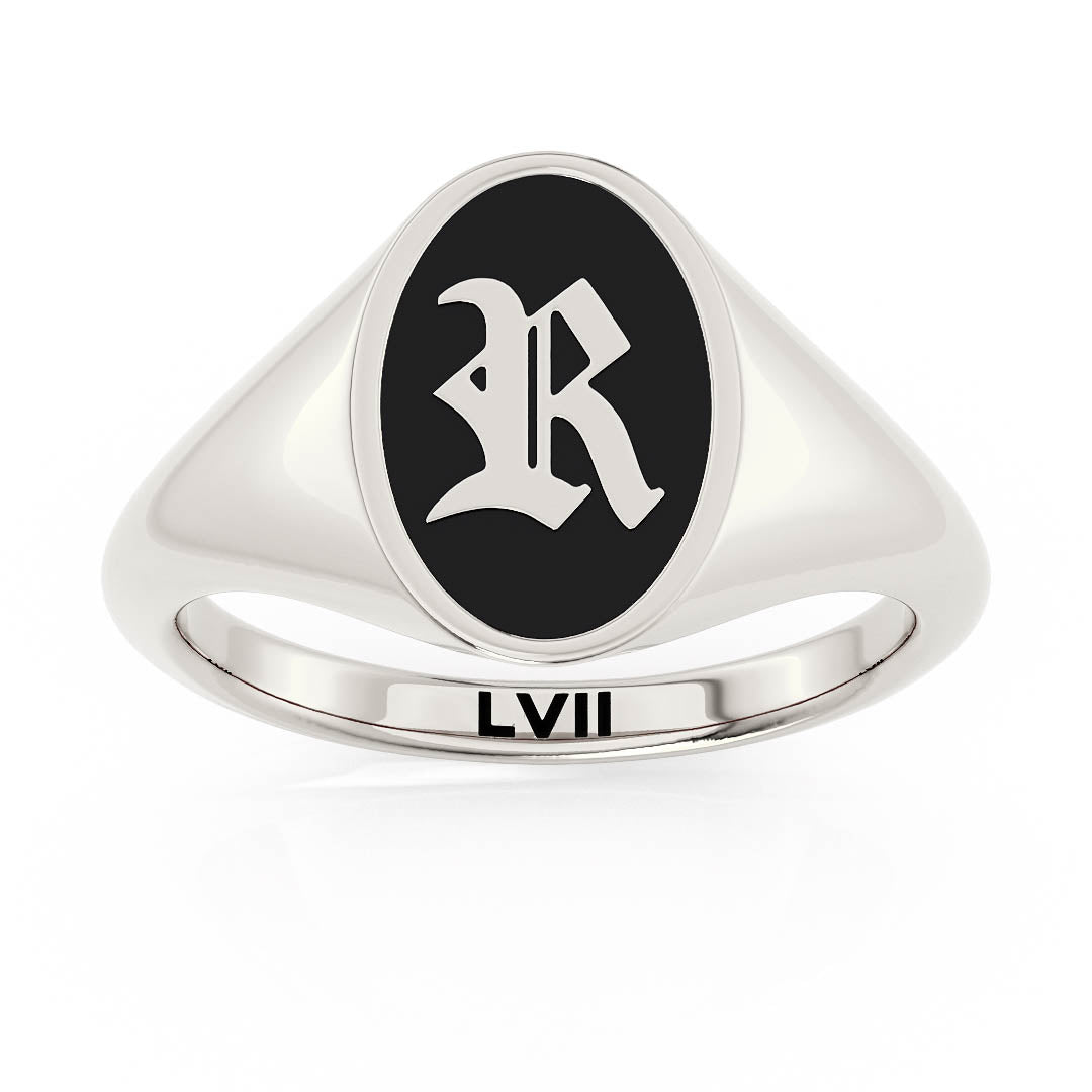 Personalized Enamel Initial Signet Ring: Timeless Elegance & Custom StyleLVII Fine Jewelry