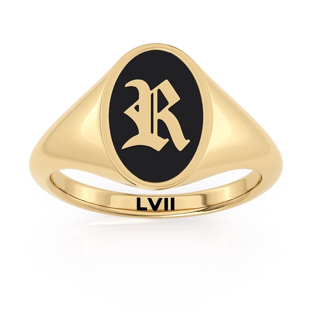 Personalized Enamel Initial Signet Ring: Timeless Elegance & Custom StyleLVII Fine Jewelry