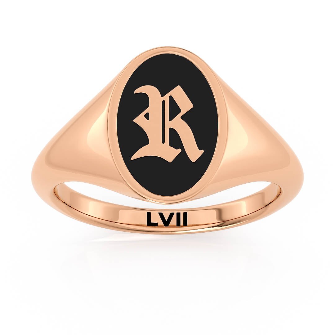 Personalized Enamel Initial Signet Ring: Timeless Elegance & Custom StyleLVII Fine Jewelry
