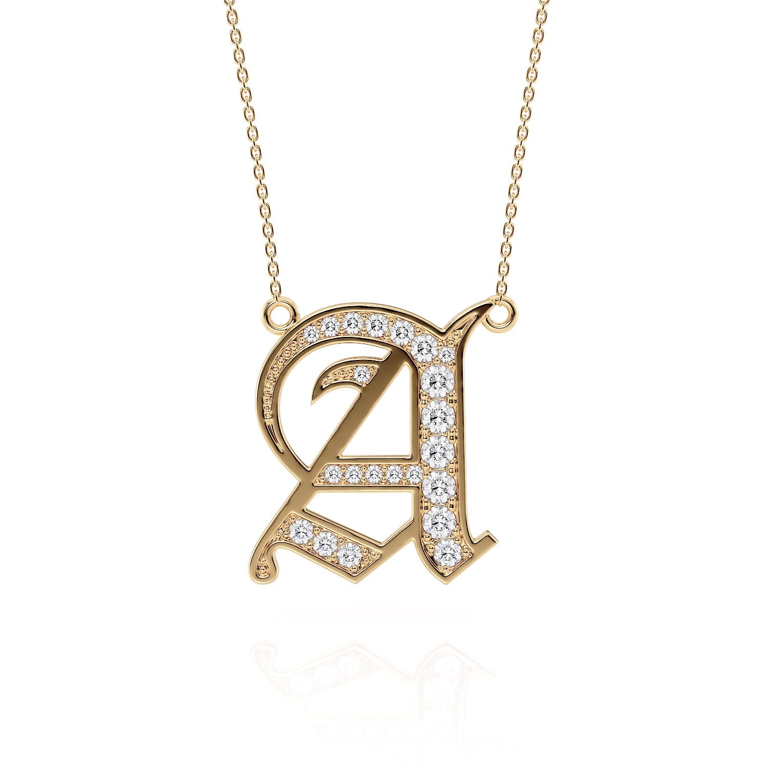 Personalized Jewelry Old London Diamond Initial PendantLVII Fine Jewelry