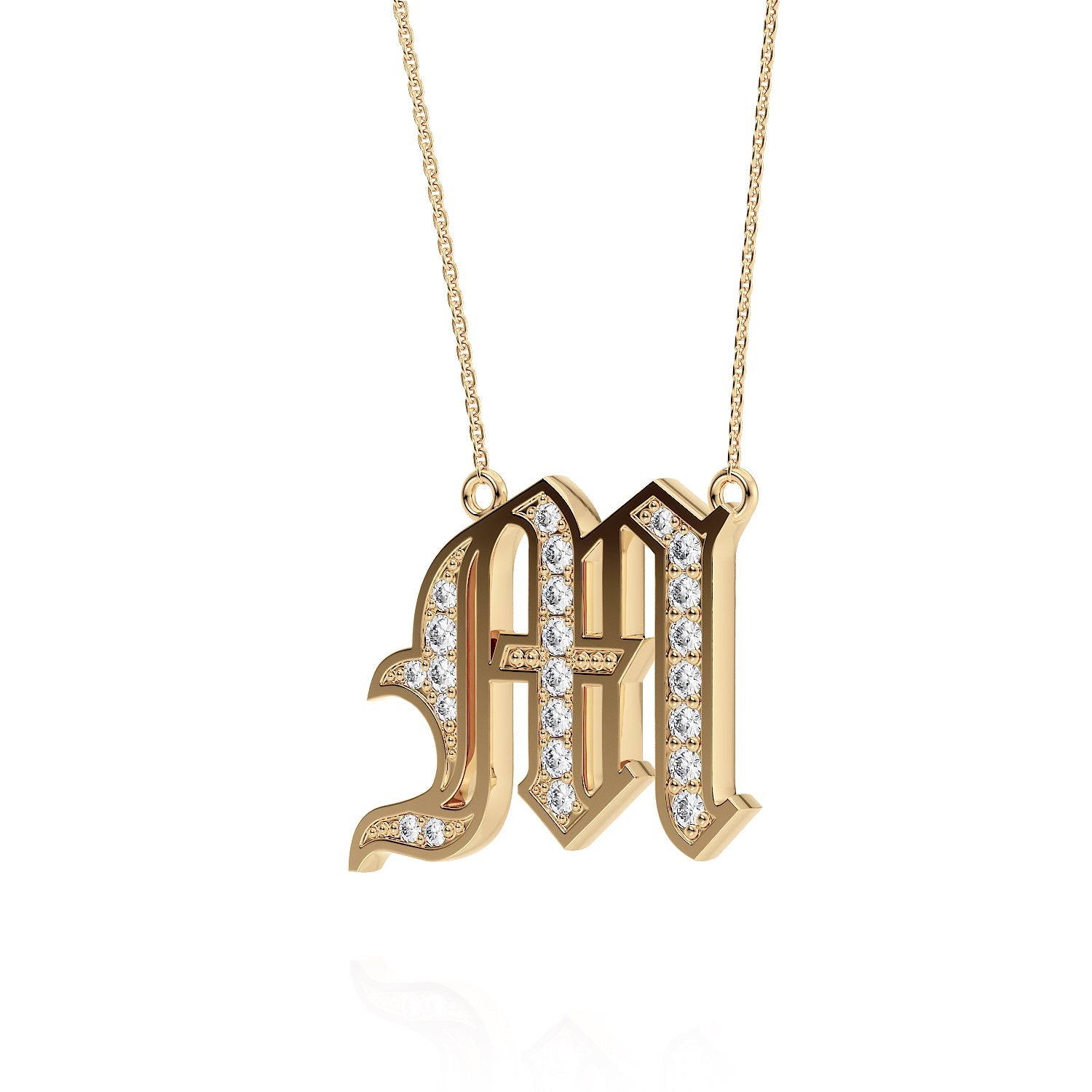 Personalized Jewelry Old London Diamond Initial PendantLVII Fine Jewelry