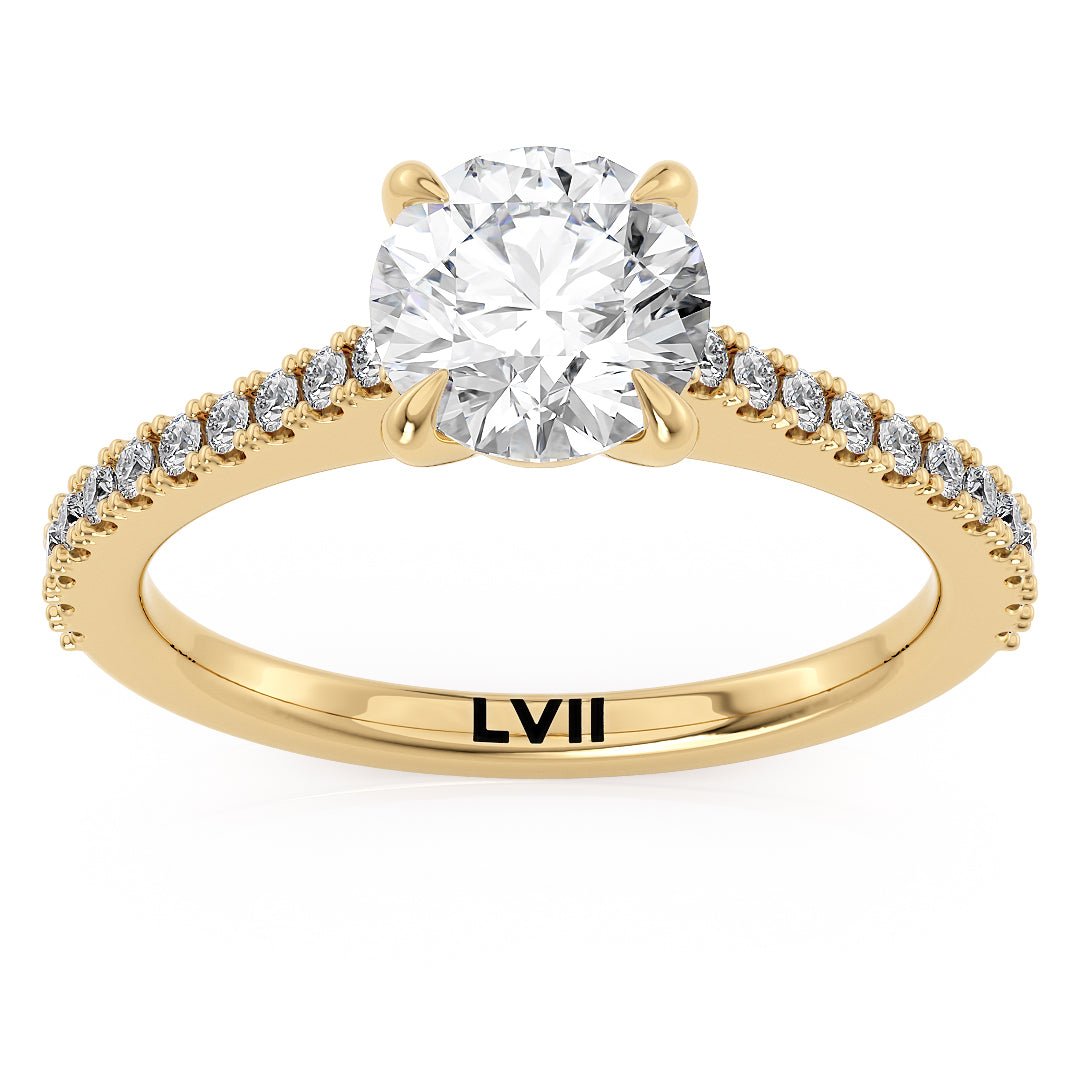 Round Center Lab Grown Diamond Engagement Ring - The Genevieve RingLVII Fine Jewelry