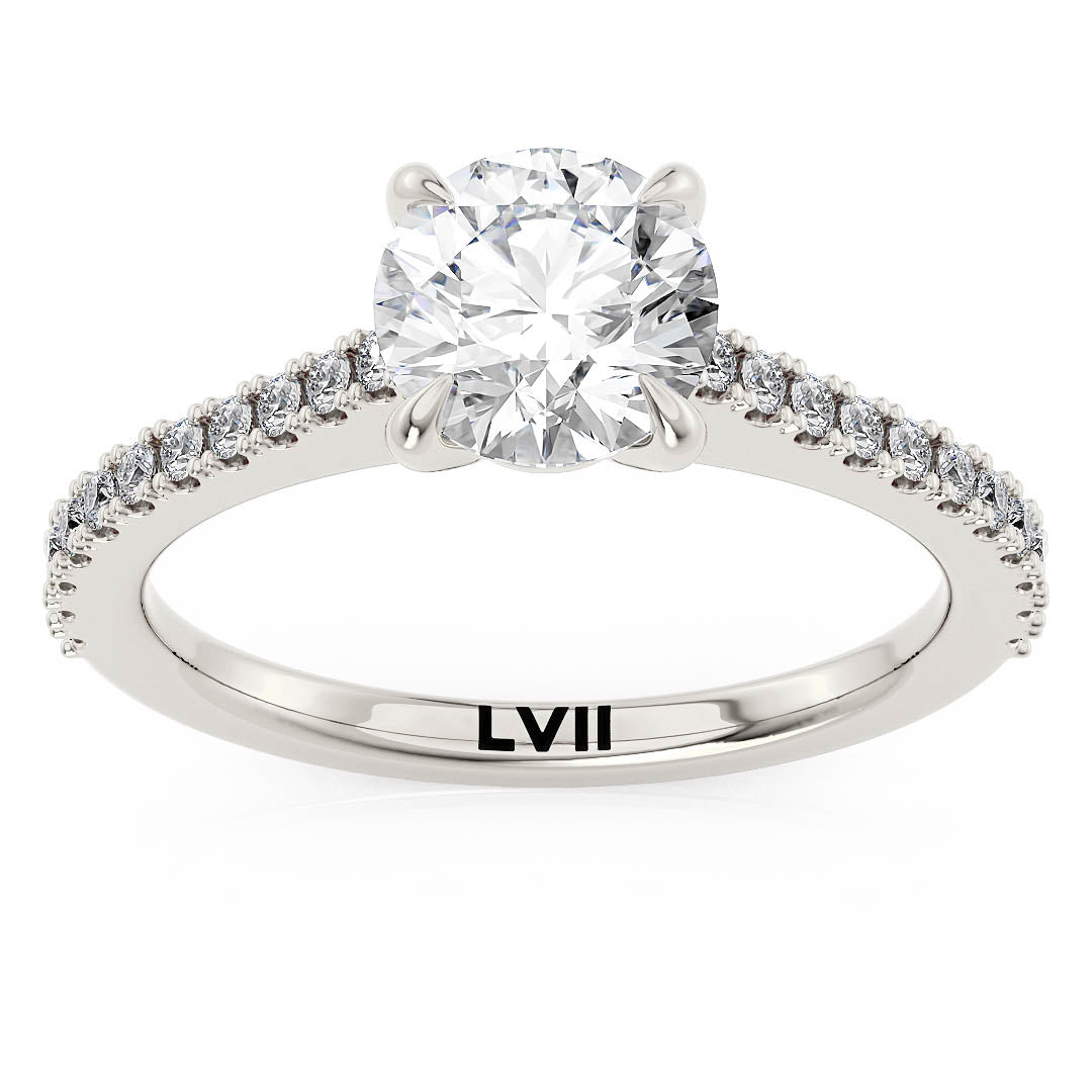 Round Center Lab Grown Diamond Engagement Ring - The Genevieve RingLVII Fine Jewelry