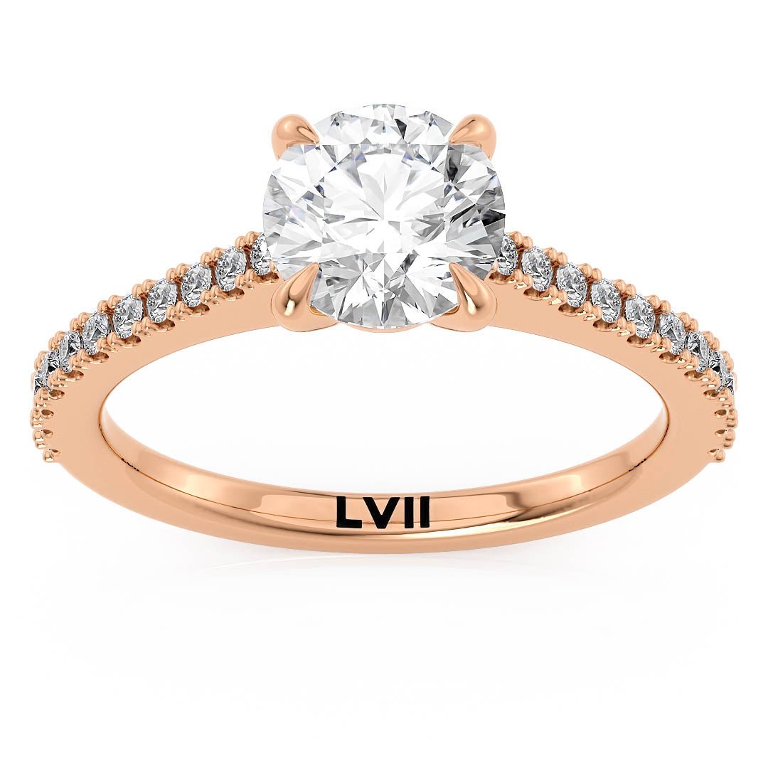 Round Center Lab Grown Diamond Engagement Ring - The Genevieve RingLVII Fine Jewelry