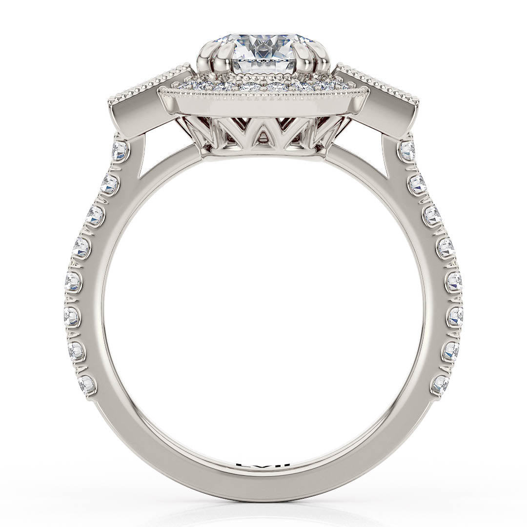 Round Center Vintage Style Engagement Rings Lab Grown Diamond Rings | - The Seraphina RingEngagement RingLVII Fine Jewelry