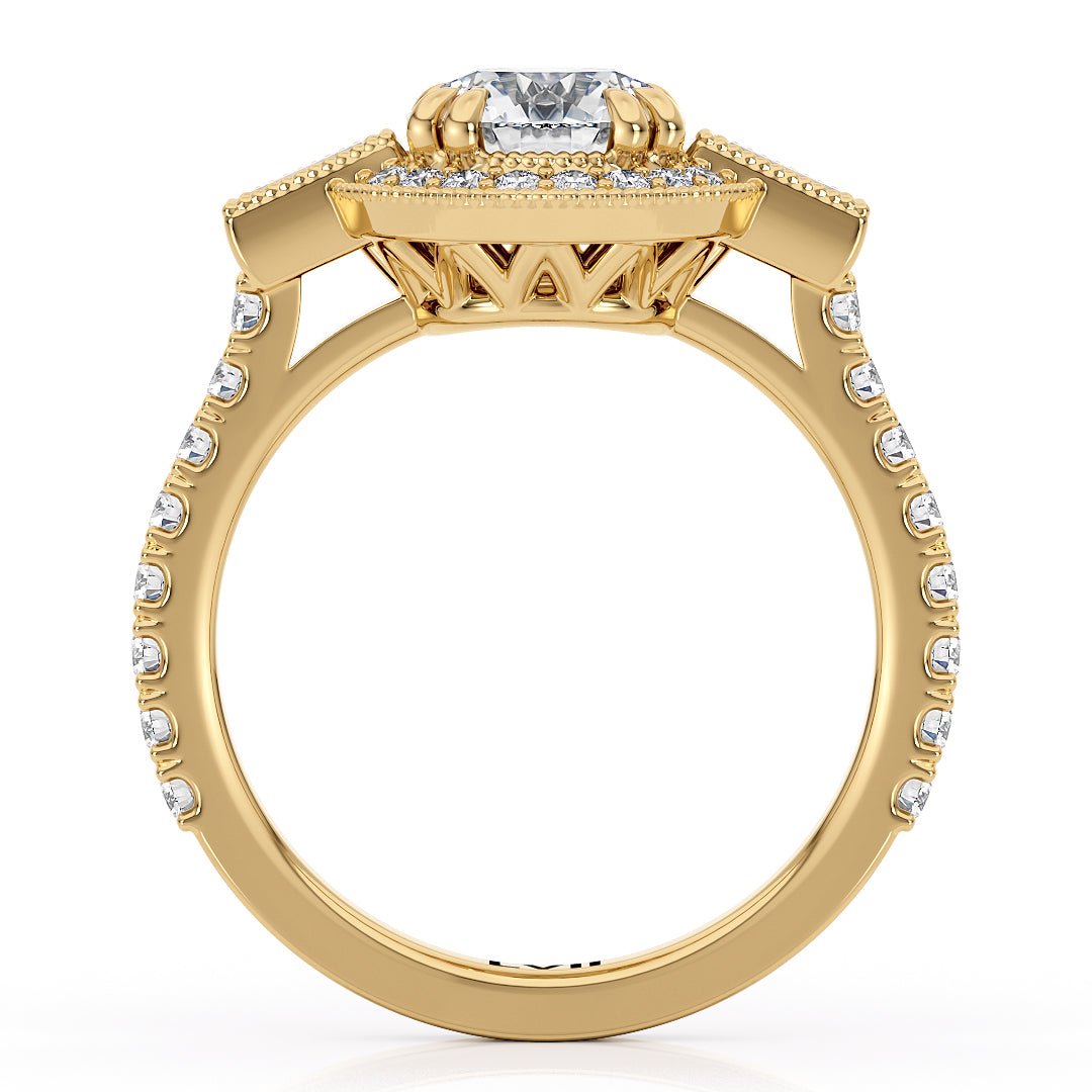 Round Center Vintage Style Engagement Rings Lab Grown Diamond Rings | - The Seraphina RingEngagement RingLVII Fine Jewelry
