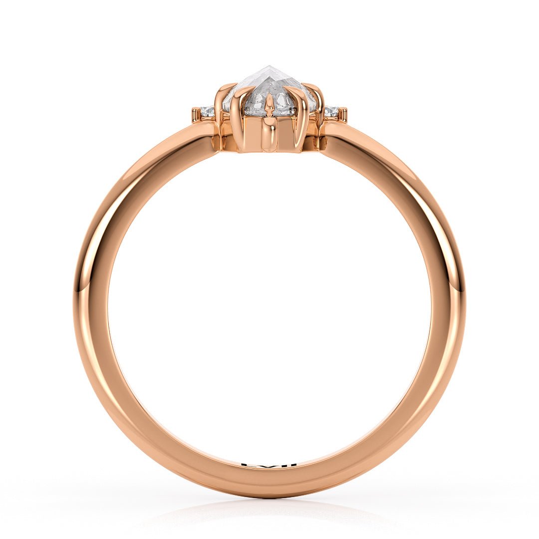 Unique Engagement Rings Shield Cut Salt and Pepper Diamond - The Willow RingEngagement RingLVII Fine Jewelry