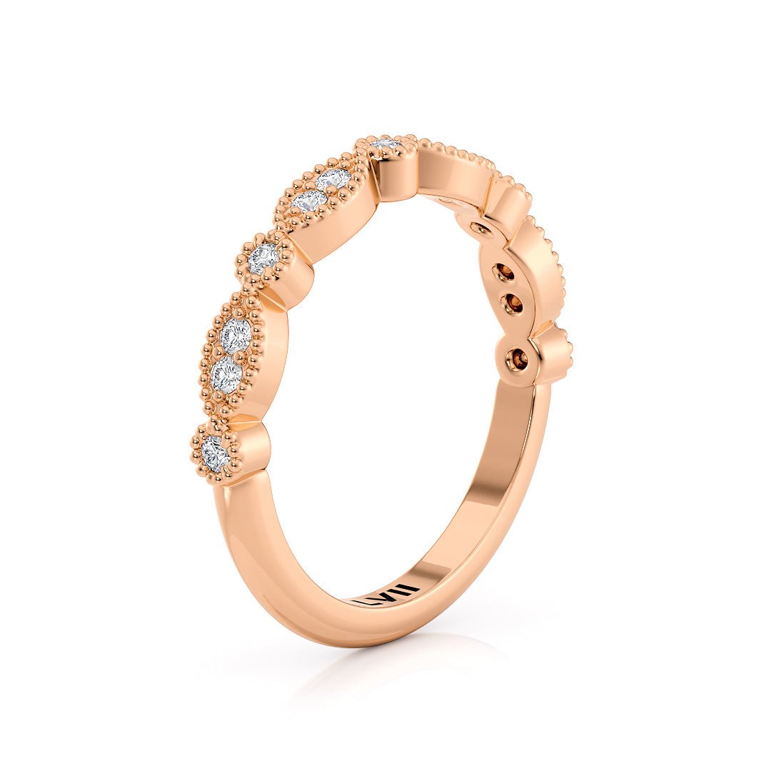 Victorian Style Women's Bands with Lab - Grown Diamonds - The Brussels Wedding BandWedding BandLVII Fine Jewelry