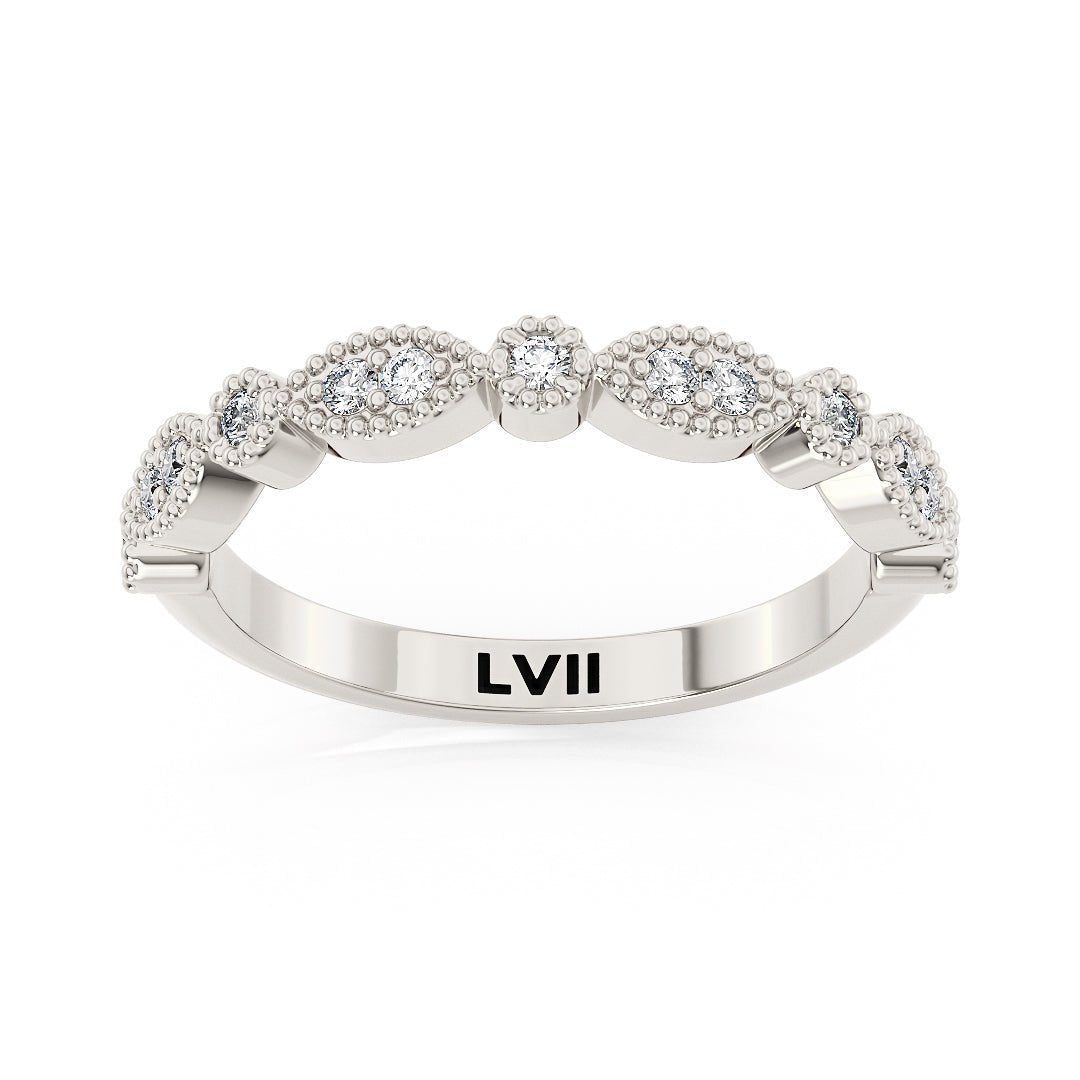 Victorian Style Women's Bands with Lab - Grown Diamonds - The Brussels Wedding BandWedding BandLVII Fine Jewelry