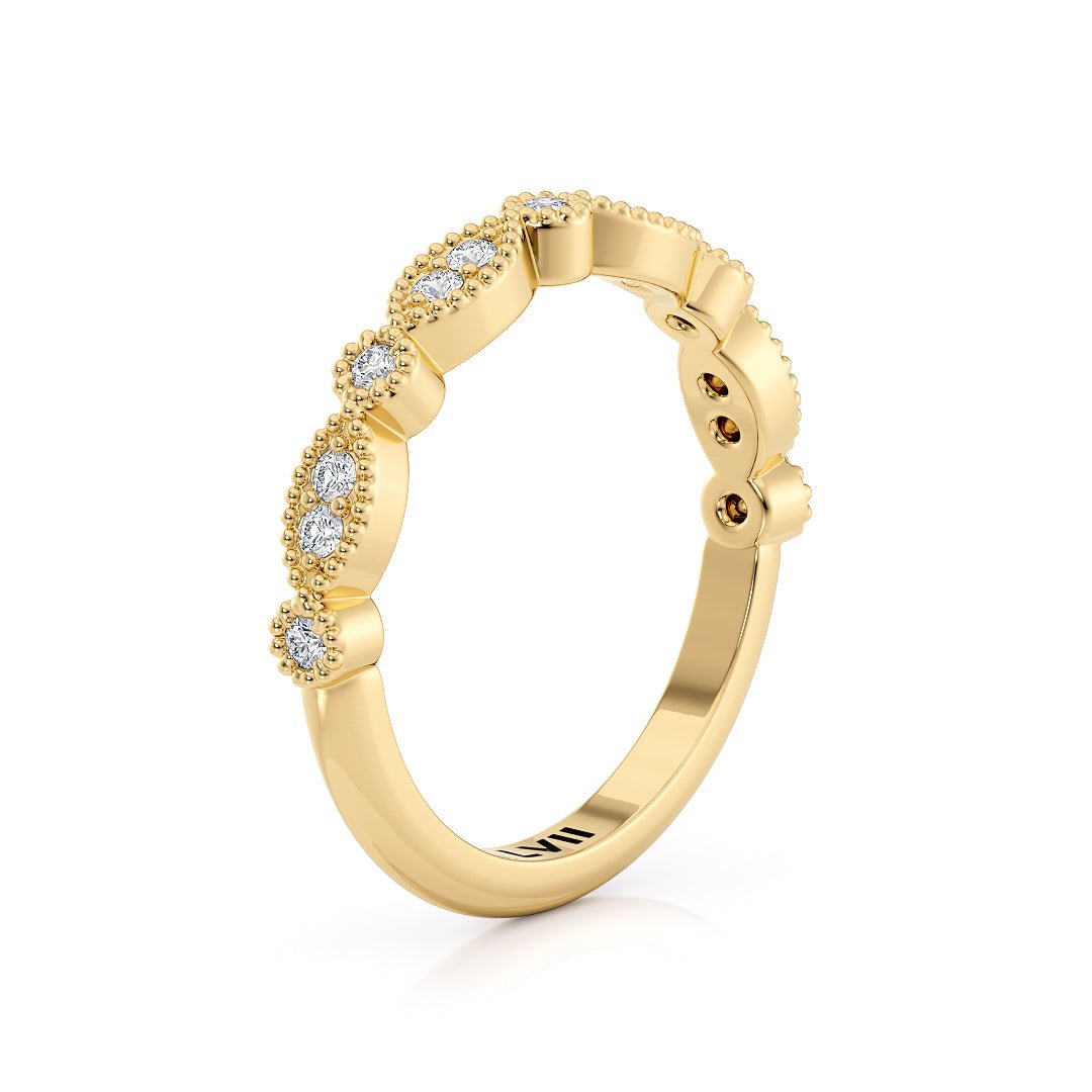 Victorian Style Women's Bands with Lab - Grown Diamonds - The Brussels Wedding BandWedding BandLVII Fine Jewelry