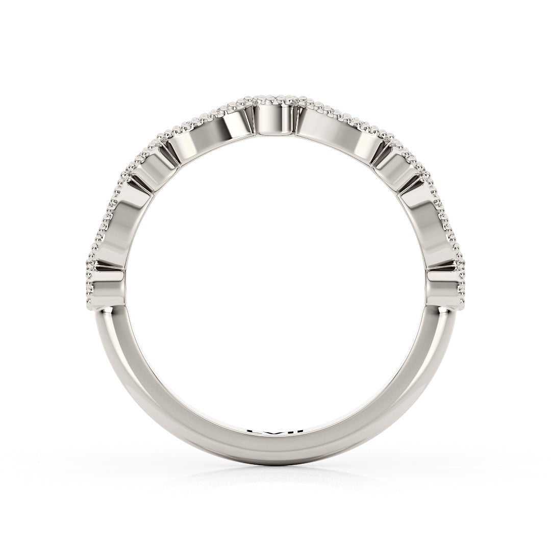 Victorian Style Women's Bands with Lab - Grown Diamonds - The Brussels Wedding BandWedding BandLVII Fine Jewelry