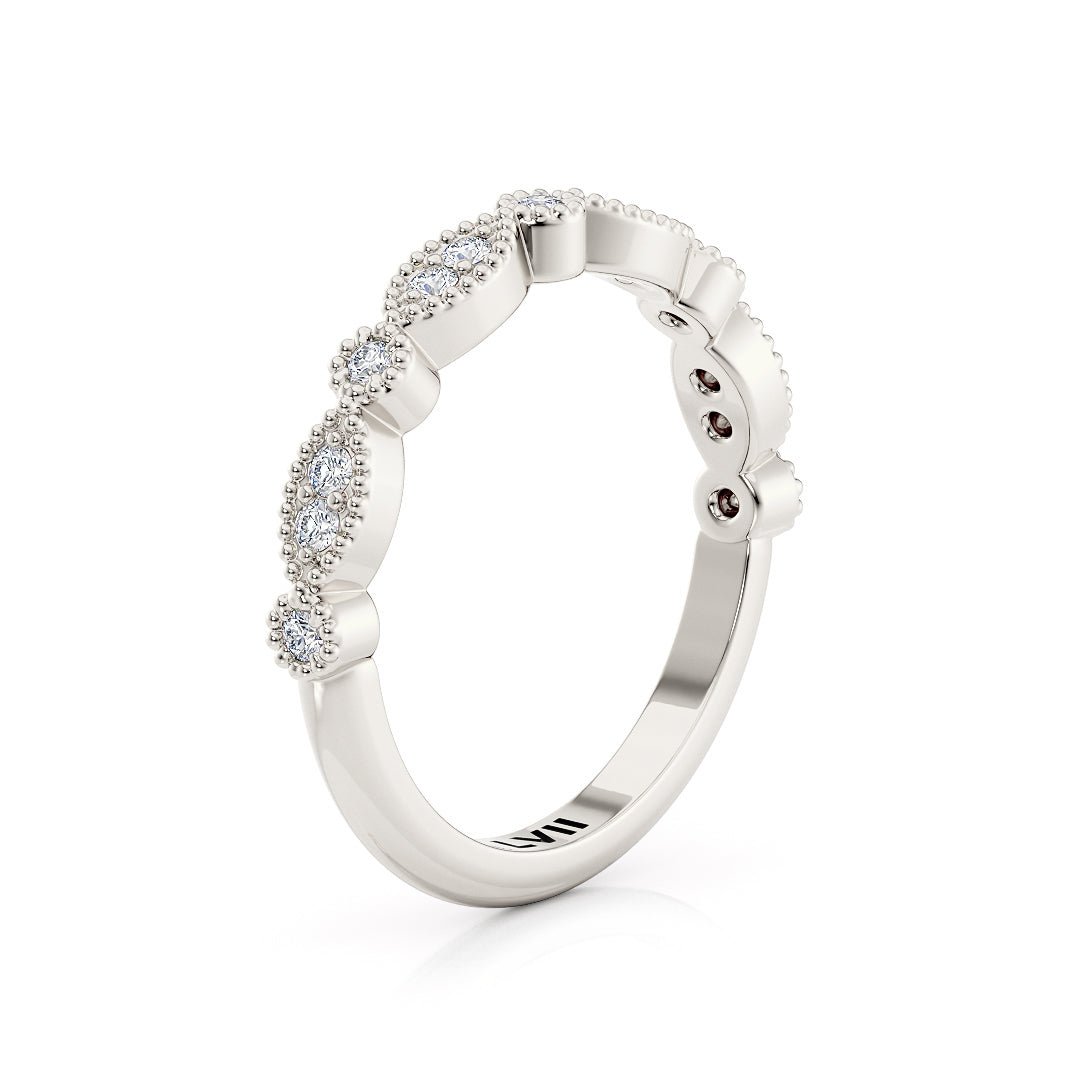 Victorian Style Women's Bands with Lab - Grown Diamonds - The Brussels Wedding BandWedding BandLVII Fine Jewelry