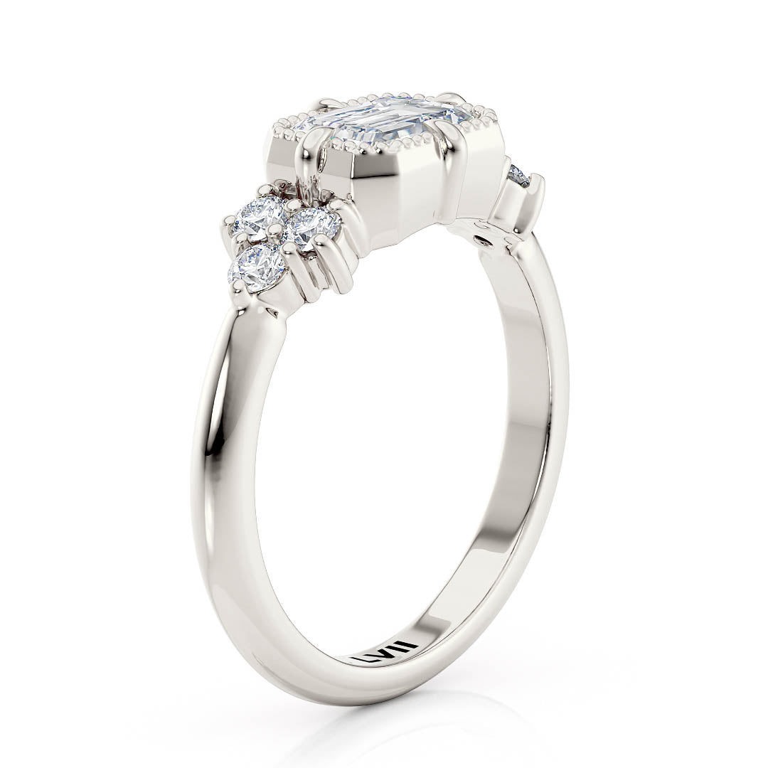 Vintage Style Emerald Cut Engagement Ring - The Evermore RingLVII Fine Jewelry