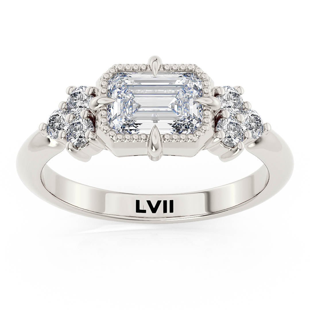 Vintage Style Emerald Cut Engagement Ring - The Evermore RingLVII Fine Jewelry