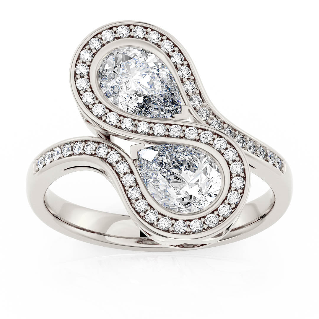 Vintage - Style Engagement Rings Toi et Moi Design - The Everlast RingEngagement RingLVII Fine Jewelry