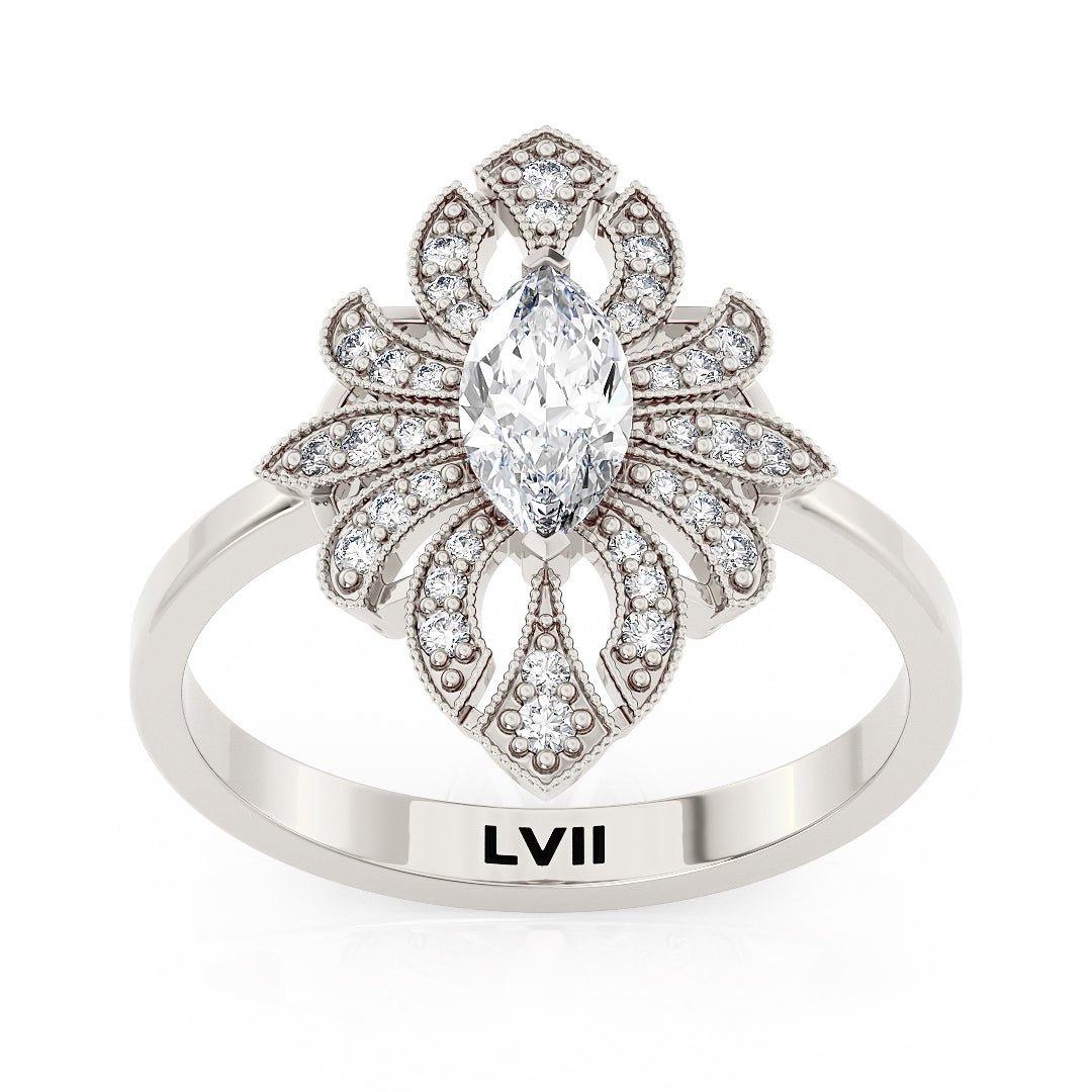 Vintage Style Lab Grown Diamond Engagement Rings, Artisan Craftsmanship - The Alice RingEngagement RingLVII Fine Jewelry