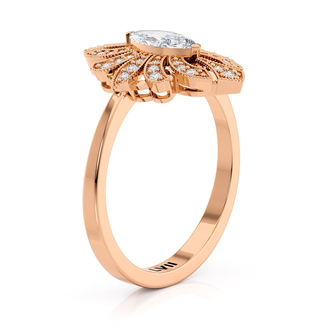 Vintage Style Lab Grown Diamond Engagement Rings, Artisan Craftsmanship - The Alice RingEngagement RingLVII Fine Jewelry