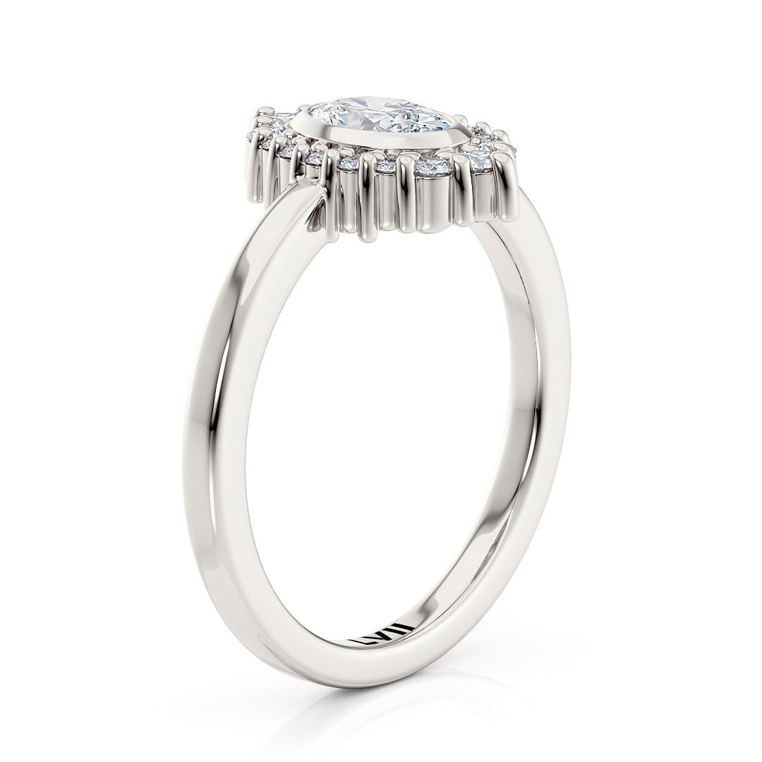 Vintage Style Oval Halo Diamond Engagement Ring - The Cordelia RingEngagement RingLVII Fine Jewelry
