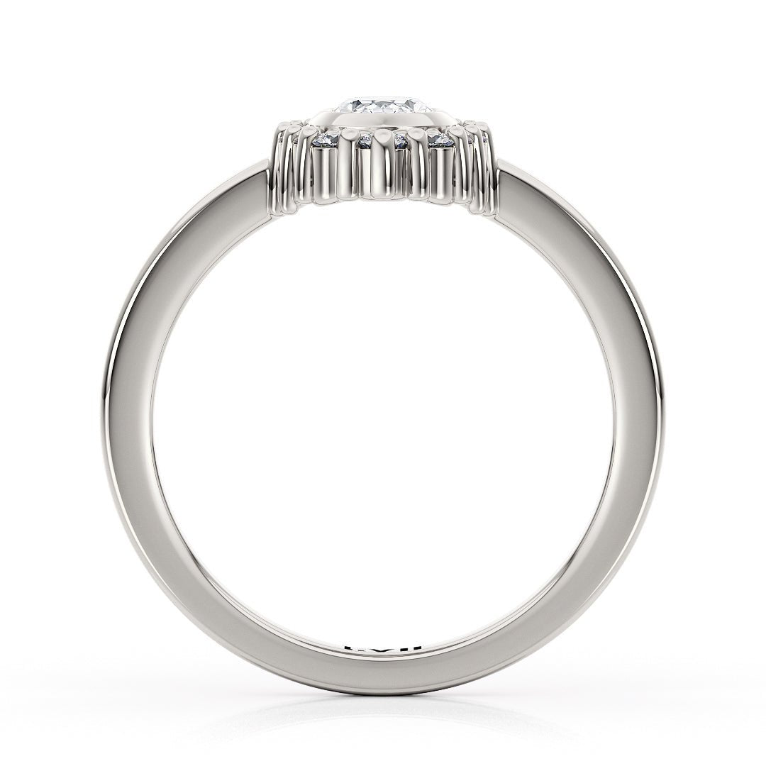 Vintage Style Oval Halo Diamond Engagement Ring - The Cordelia RingEngagement RingLVII Fine Jewelry