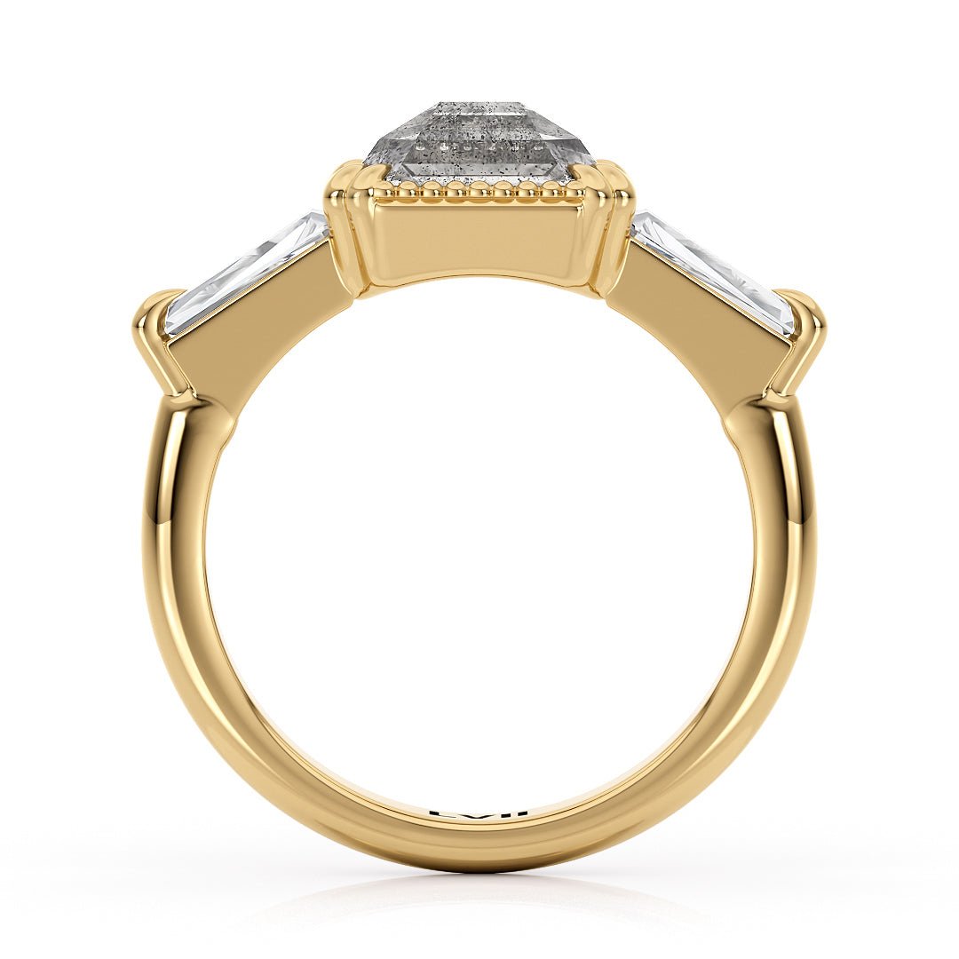 Whimsical Whispers: Vintage Salt and Pepper Diamond Engagement Rings | Ethical Artistry, Unique Charm - The Ivy RingEngagement RingLVII Fine Jewelry