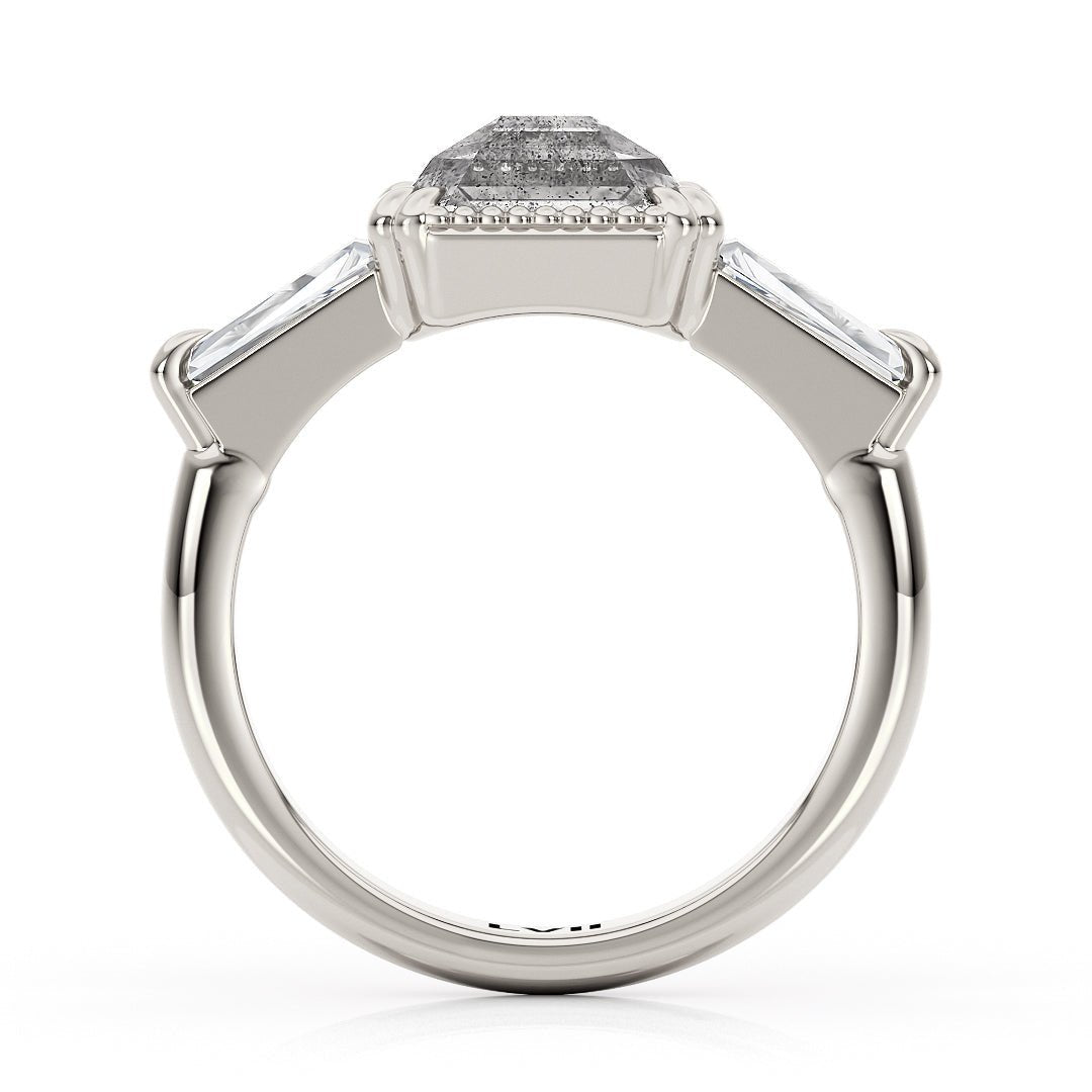 Whimsical Whispers: Vintage Salt and Pepper Diamond Engagement Rings | Ethical Artistry, Unique Charm - The Ivy RingEngagement RingLVII Fine Jewelry