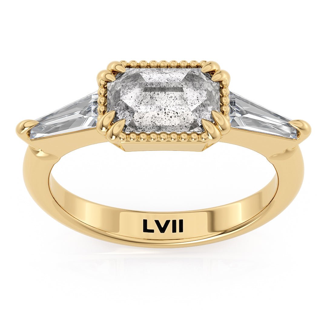 Whimsical Whispers: Vintage Salt and Pepper Diamond Engagement Rings | Ethical Artistry, Unique Charm - The Ivy RingEngagement RingLVII Fine Jewelry
