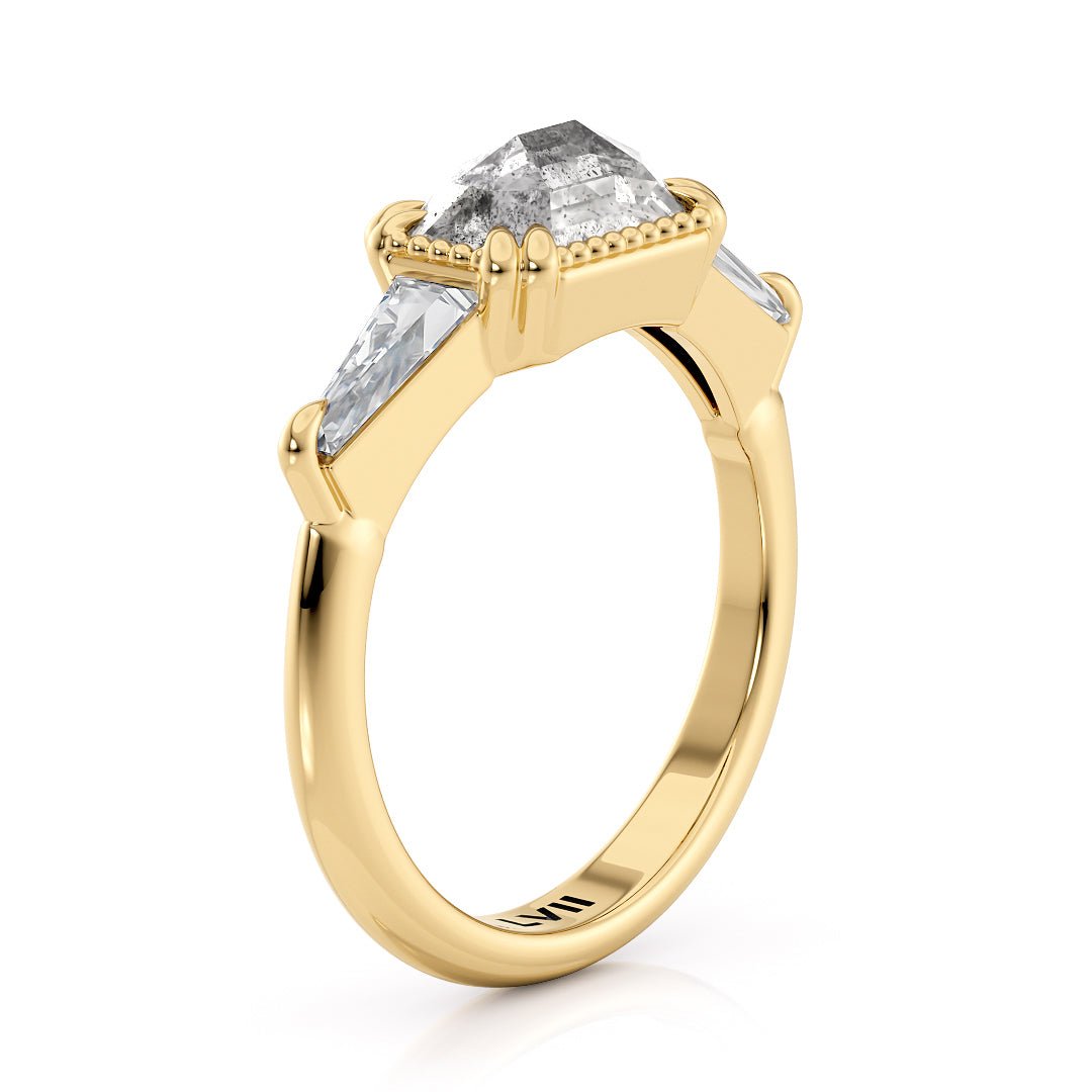 Whimsical Whispers: Vintage Salt and Pepper Diamond Engagement Rings | Ethical Artistry, Unique Charm - The Ivy RingEngagement RingLVII Fine Jewelry